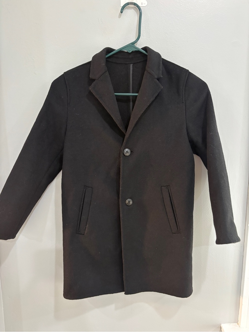 Zara Kid’s Black Wool Blend Coat Dress Coat Pea Coat Kid’s Size 8